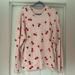 Greyson Threads Valentines Cherry Loungewear Sweatshirt EUC